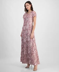 Alex Evenings Women's Soutache Sequined Evening Gown