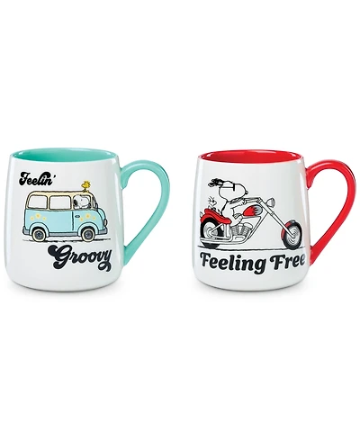 Lenox Peanuts Feelin' Groovy & Feeling Free Mugs, Set of 2