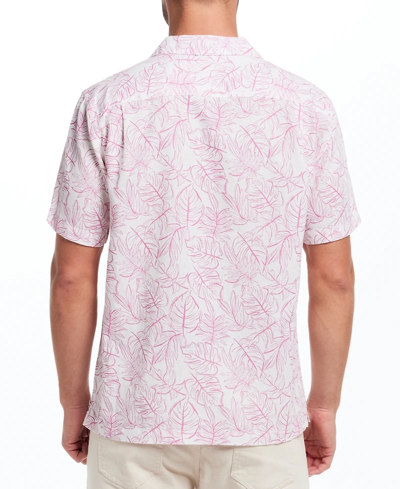 Weatherproof Vintage Men's Regular-Fit Palm Frond-Print Button-Down Camp Shirt