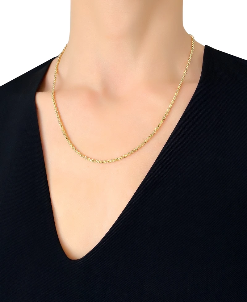 Italian Gold Forza Rope Chain 20" Necklace (2-1/2mm) in 14k Gold