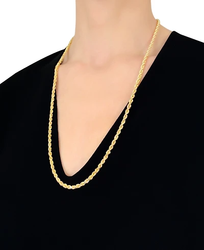 Italian Gold Forza Rope Chain 26" Necklace (4-1/10mm) in 14k Gold