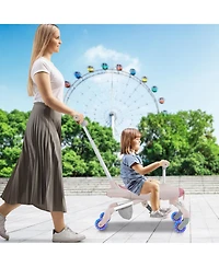 Toddler Push Car Ride-On Toy with Light-Up Wheels and Built-In Seat Storage
