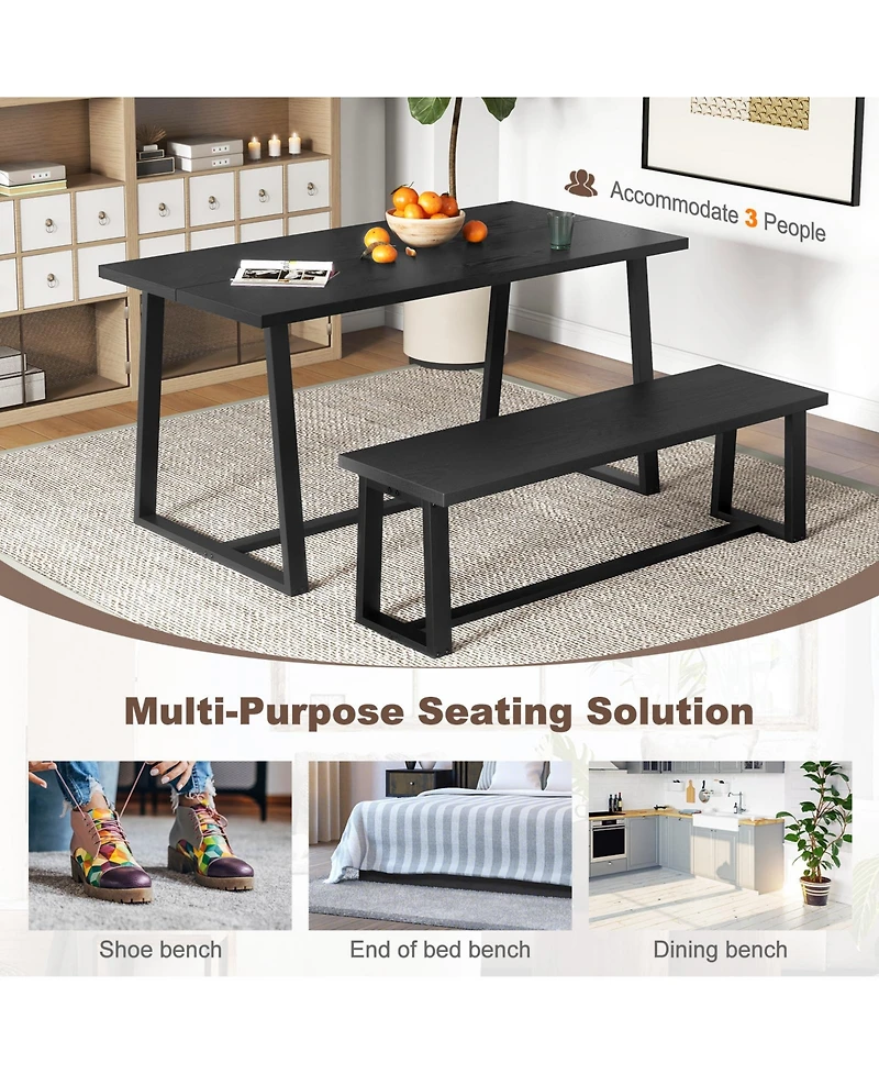 Dining Bench with Adjustable Footpads Stylish and Stable Seating for Dining Room or Kitchen