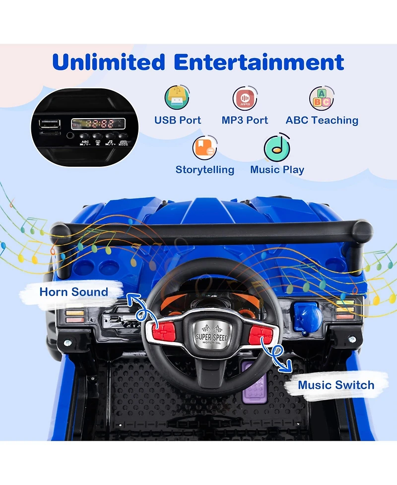 12V Battery Powered Electric Vehicle with Remote Control and 3 Speeds
