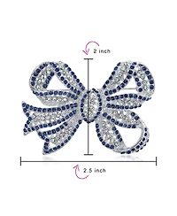 Bling Jewelry Victorian Style Royal Crystal Pave Filigree Ribbon Brooch Pin Silver Plated