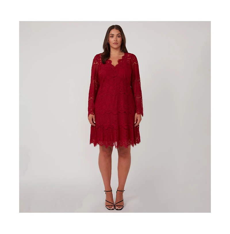 Estelle Mini Lace Frill Long Sleeve Dress
