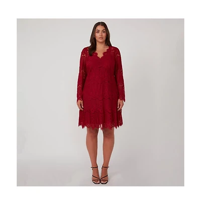 Estelle Mini Lace Frill Long Sleeve Dress