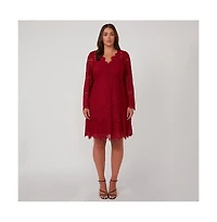 Estelle Mini Lace Frill Long Sleeve Dress
