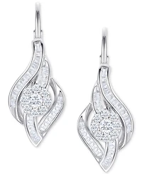 Diamond Leverback Drop Earrings (1/2 ct. t.w.) in 10k White Gold