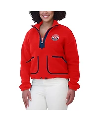 Wear by Erin Andrews Women's Red Florida Panthers Polar Fleece Half-Zip Jacket