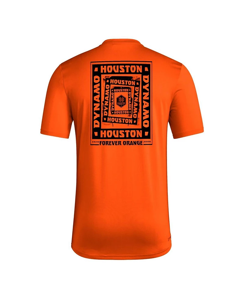 Adidas Men's Orange Houston Dynamo Fc Local Wrap T-Shirt