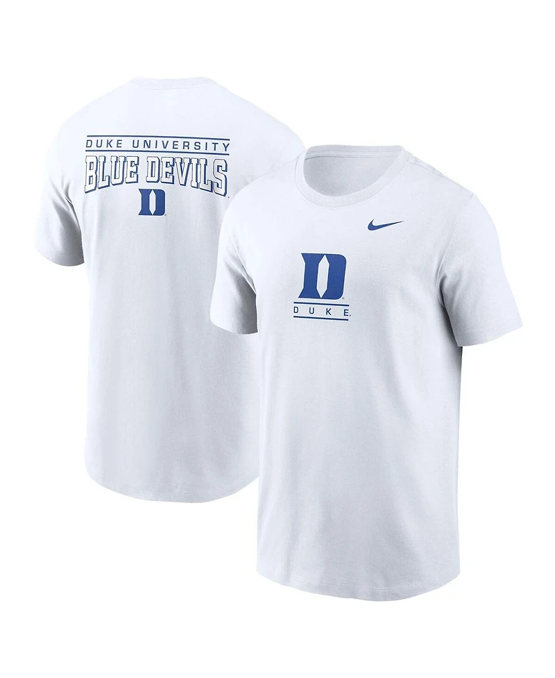 Nike Men's White Duke Blue Devils 2-Hit T-Shirt