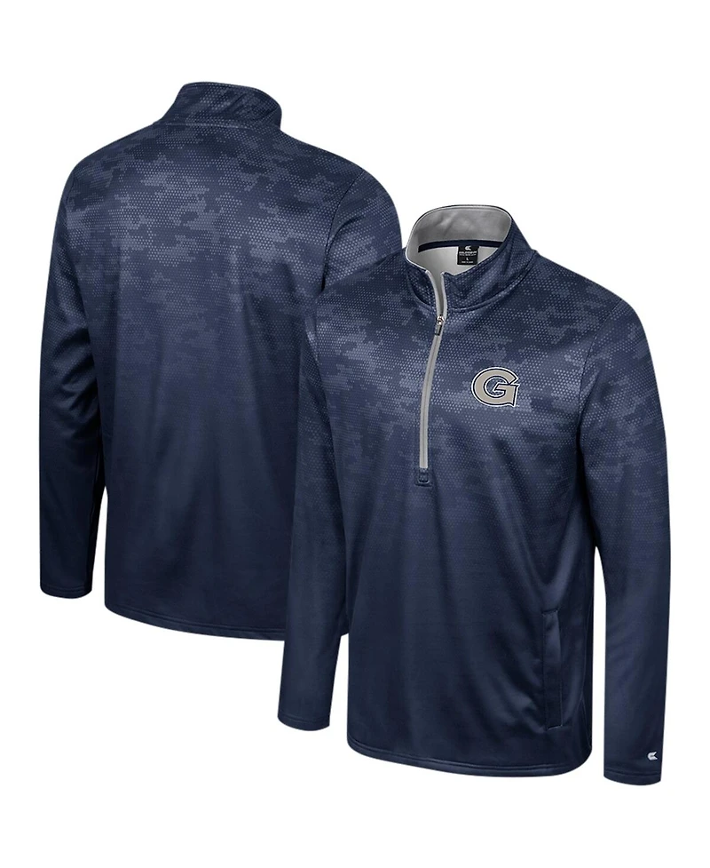 Colosseum Men's Navy Georgetown Hoyas The Machine Half-Zip Jacket