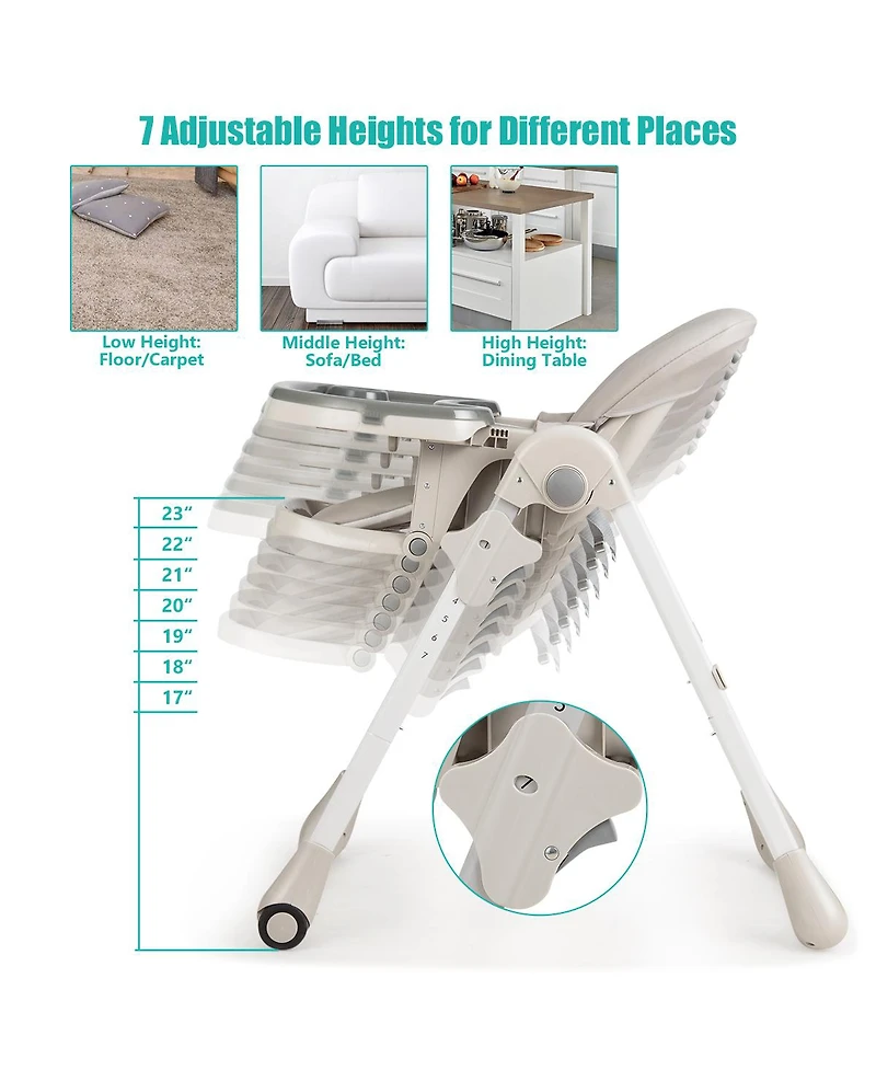 Gouun 3-In-1 Convertible Baby High Chair for