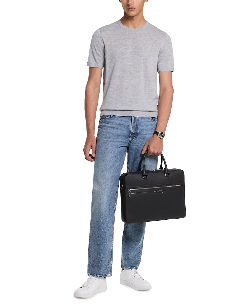 Michael Kors Men's Explorer Leather Logo Briefcase