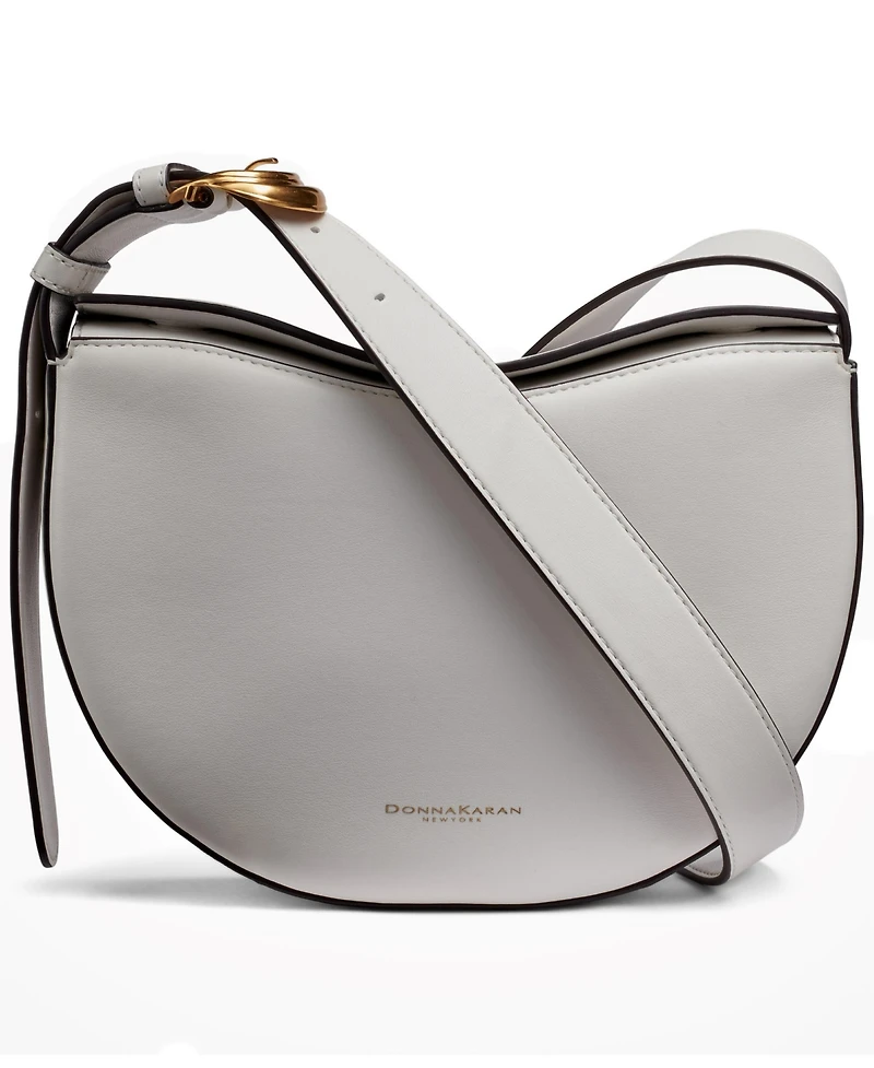 Donna Karan New York Valley Stream Leather Buckle Crossbody with Adjustable Strap