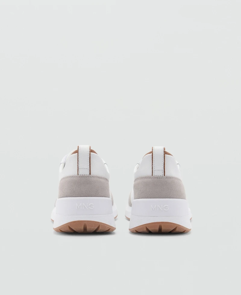Mango Men's Leather Mixed Sneakers