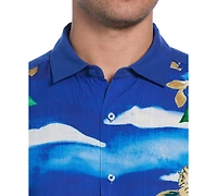 Cubavera Men's Scenic Print Short Sleeve Button-Front Shirt