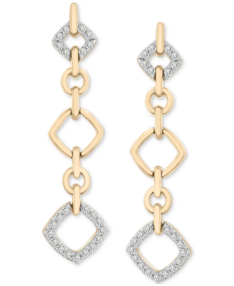 Wrapped in Love Diamond Drop Rhombus Earrings (1/4 ct. t.w.) in 14k Yellow Gold, Exclusively at Macy's