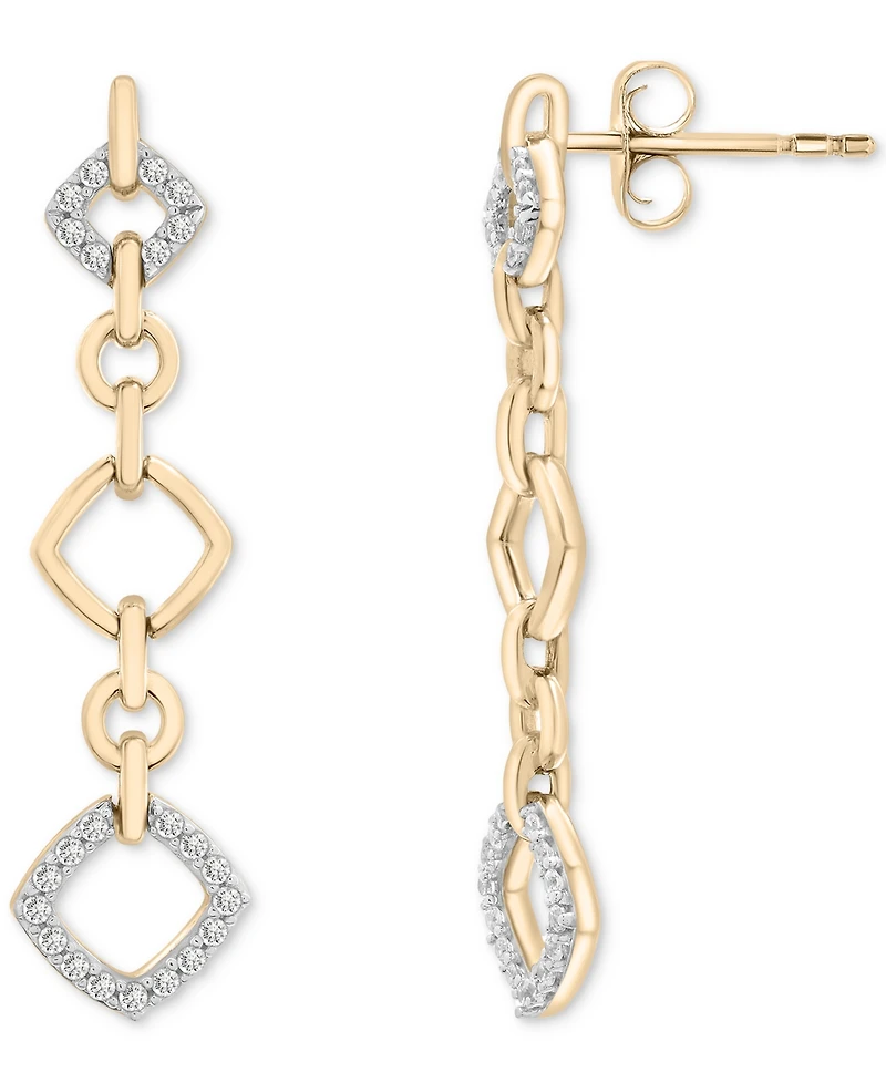 Wrapped in Love Diamond Drop Rhombus Earrings (1/4 ct. t.w.) in 14k Yellow Gold, Exclusively at Macy's