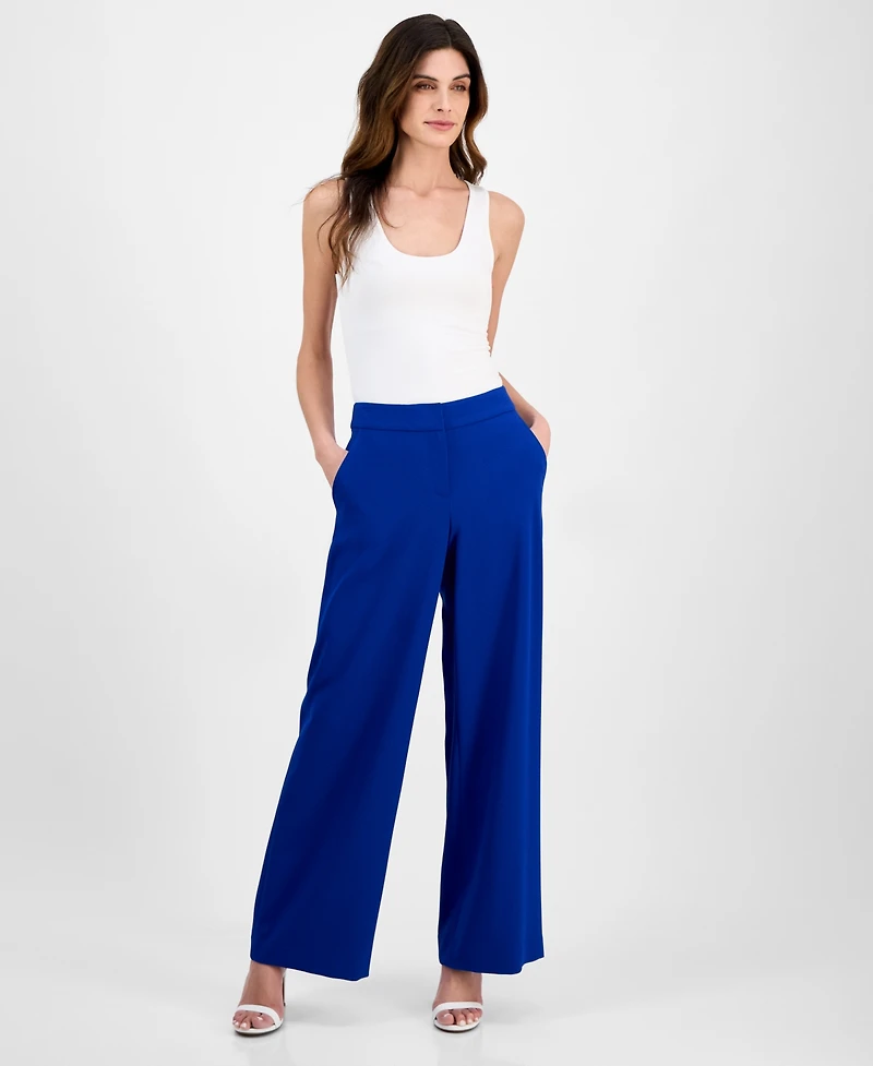 Tahari Asl Women's Mid-Rise Wide-Leg Pants