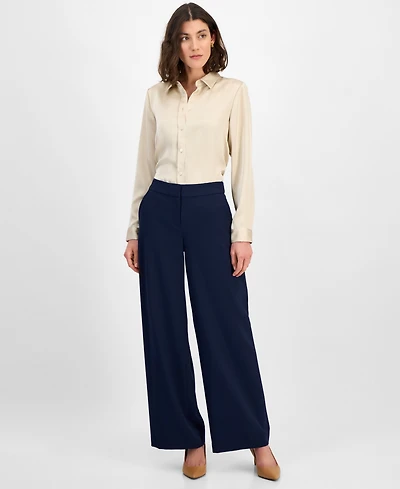 Tahari Asl Women's Mid-Rise Wide-Leg Pants