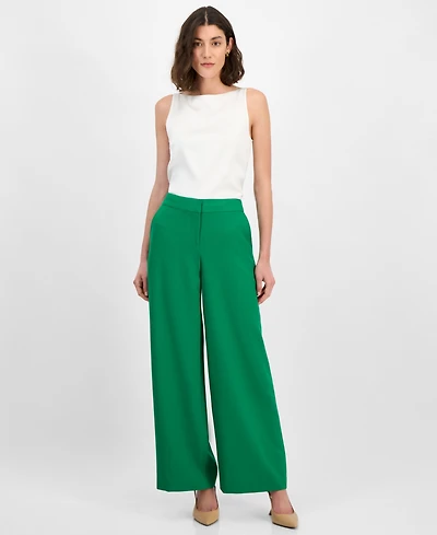 Tahari Asl Women's Mid-Rise Wide-Leg Pants