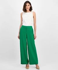Tahari Asl Women's Mid-Rise Wide-Leg Pants