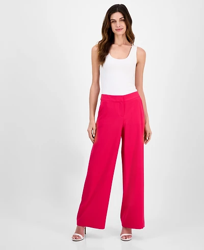 Tahari Asl Women's Mid-Rise Wide-Leg Pants