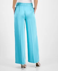 Tahari Asl Women's Satin Mid-Rise Wide-Leg Pants