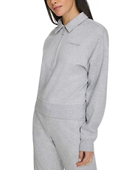 Calvin Klein Performance Women's Logo Half-Zip Cozy Fleece Sweatshirt