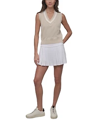 Dkny Sport Women's Open-Knit Sleeveless V-Neck Sweater