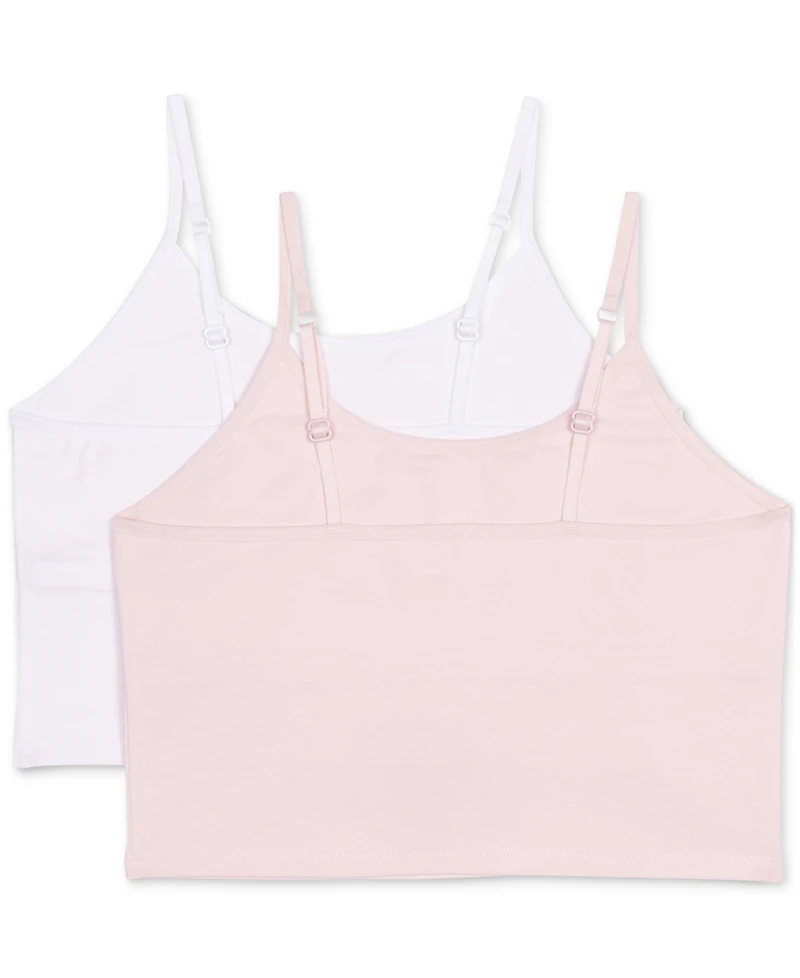 Calvin Klein Big Girls Shelf Bra Camis, Pack of 2