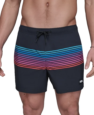 Karl Lagerfeld Paris Men's Regular-Fit Quick-Dry 5" Swim Trunks with Boxer Brief Liner
