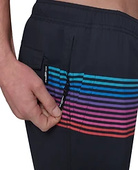Karl Lagerfeld Paris Men's Regular-Fit Quick-Dry 5" Swim Trunks with Boxer Brief Liner