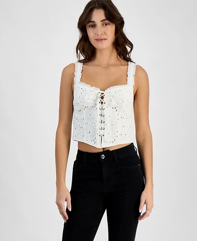 Self Esteem Juniors' Lace-Up Eyelet Sleeveless Corset