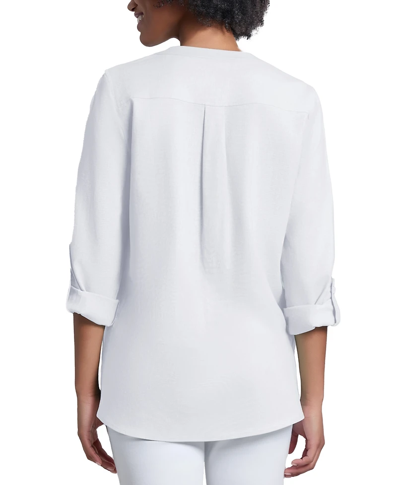Jones New York Women's Y-Neck Long-Sleeve Tunic