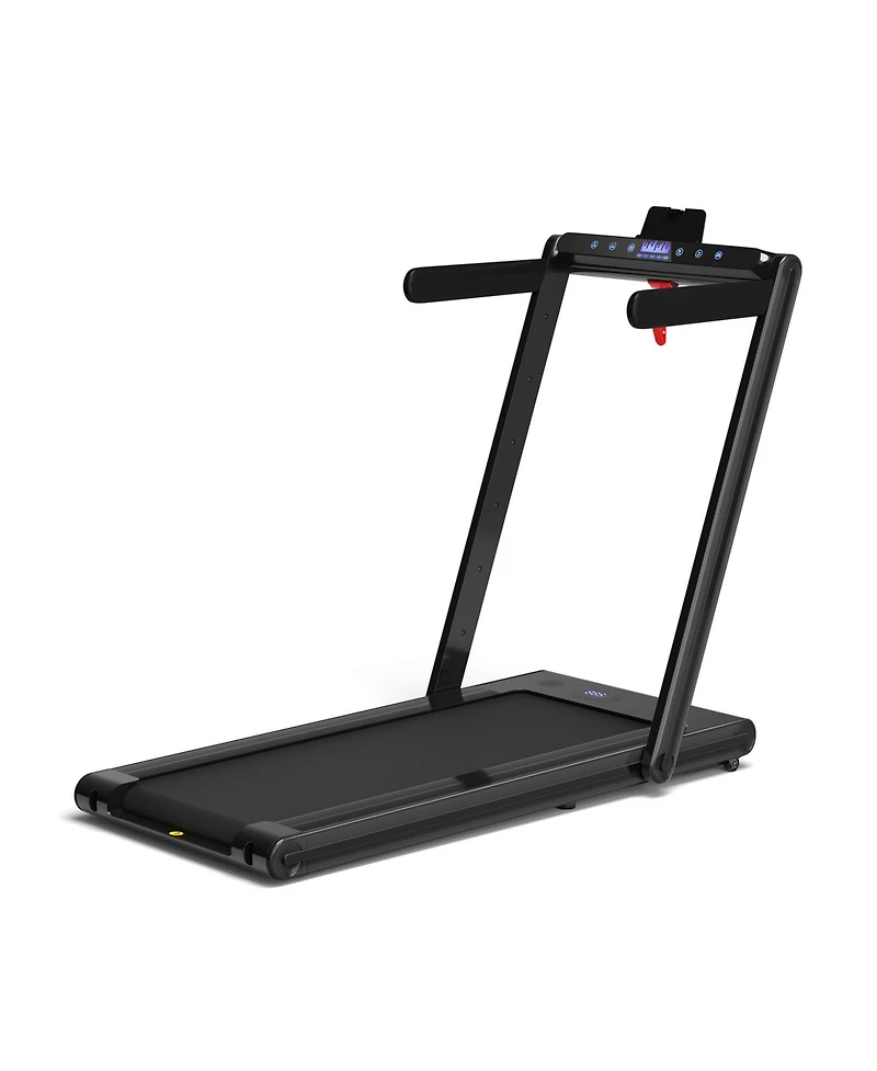 2-in-1 Folding Treadmill with Dual Led Display for Home and Office Use