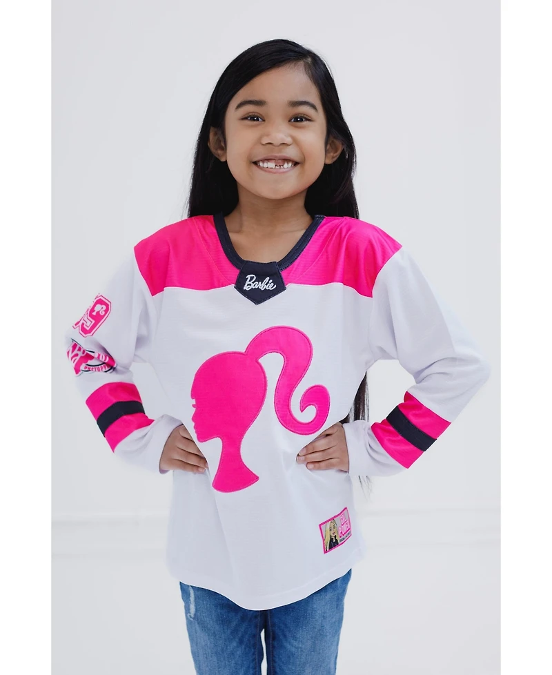 Barbie Toddler Girls Mesh Hockey Jersey Long Sleeve T-Shirt