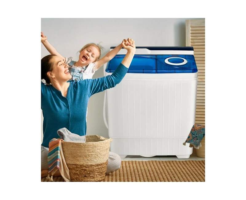 26 lbs Portable Semi-automatic Washing Machine with Built-in Drain Pump
