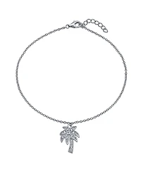 Bling Jewelry Nautical Palm Tree Anklet Ankle Bracelet with Cz in Sterling Silver