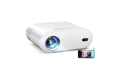 Elephas 4K Projector, Mini Projector, Movie Projector with WiFi and Bluetooth with Auto Keystone and Remote Focus, Native 1080P Home Theater Projector