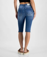 Dollhouse Juniors' Seam Front High-Rise Capri Jeans
