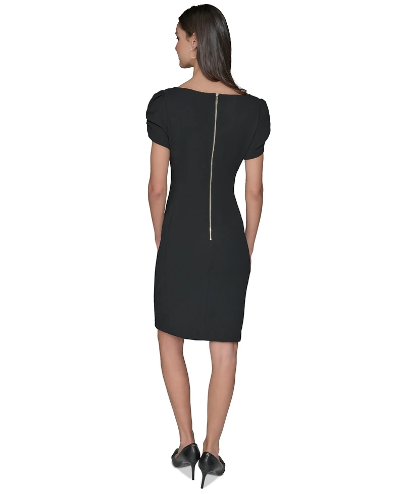 Karl Lagerfeld Paris Women's Pleated-Waist Sheath Dress