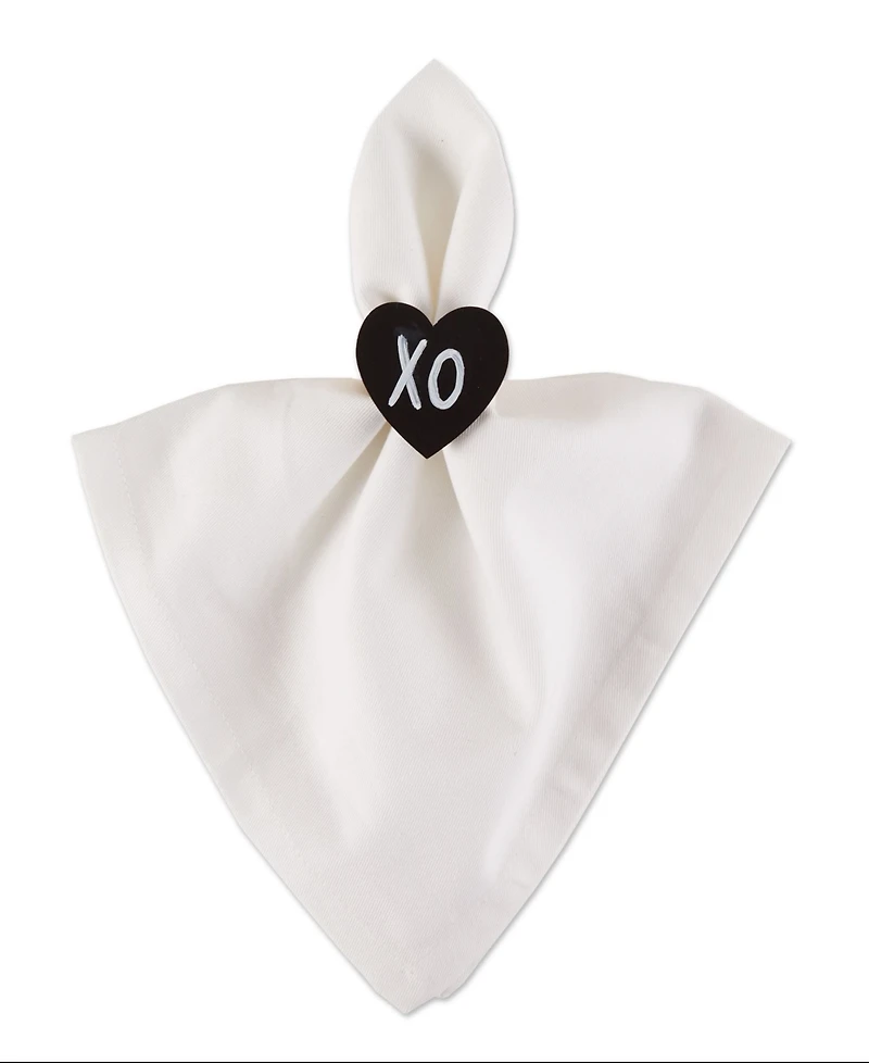 Design Imports Heart Chalkboard Napkin Ring, Set of 6