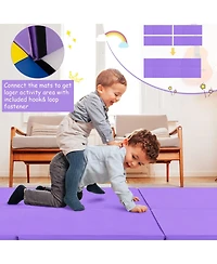 6 x 2 Ft Tri-Fold Gym Mat with Handles and Removable Zippered Cover