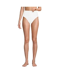 Lands' End Women's Chlorine Resistant Ottoman Rib High Waisted Bikini Bottoms