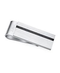 Bling Jewelry Two Tone Black Weave Inlay Carbon Fiber Money Clip Card Holder