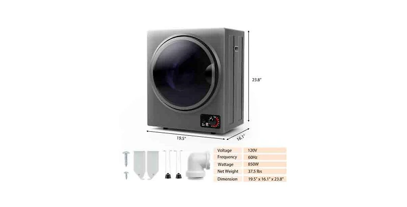 1.5 Cu .ft Clothes Dryer with Stainless Steel Tub