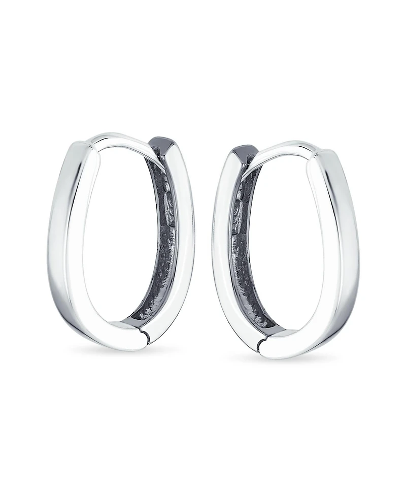 Bling Jewelry Square Pyramid Shaped Scroll Swirl Filigree Kpop Huggie Earrings Hoop .925 Sterling Silver